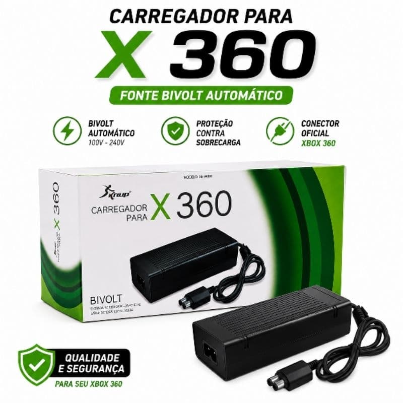 FONTE ALIMENTAÇÃO XBOX 360 2 PINO KP W013