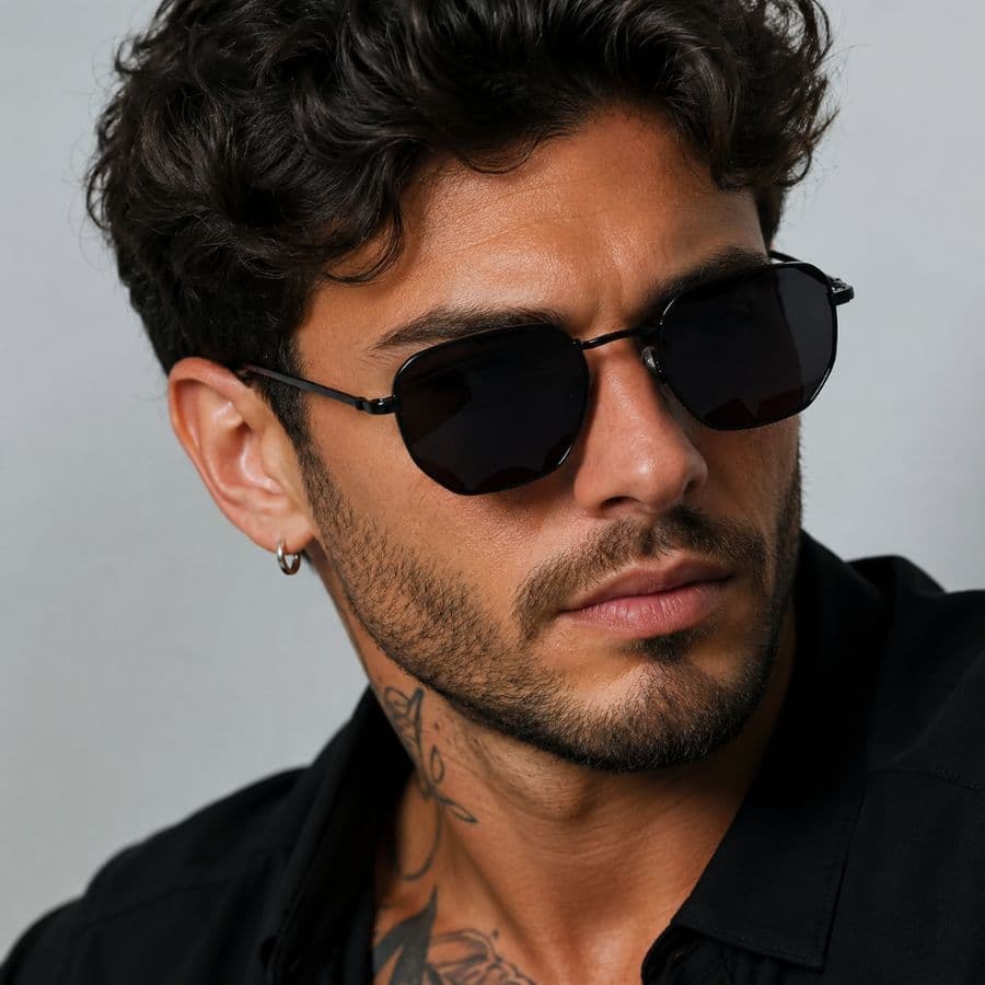 oculos de sol lançamento unissex masculino hexagonal preto vários modelos estiloso temporal alternativo + case flanela