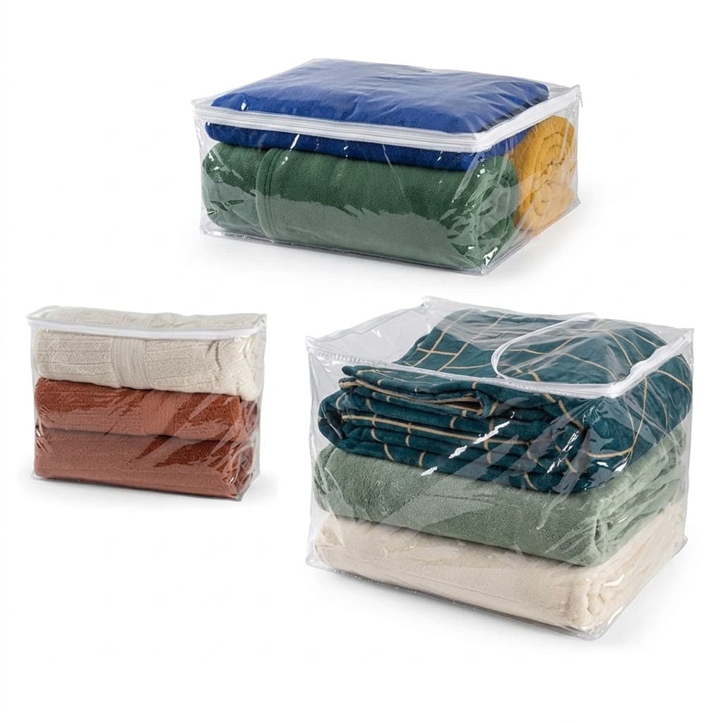 Organizador Multiuso/Saco Embalagem P-M-G Com Zíper PVC Transparente