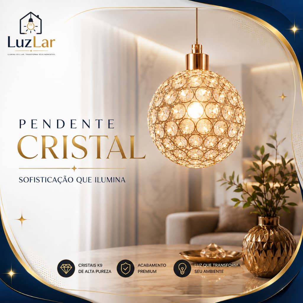 Pendente Globo Bola Bolinha Cristal Esfera Dourado Cromado Rose + LED G9 3500K Bivolt Lustre Para Lavabo