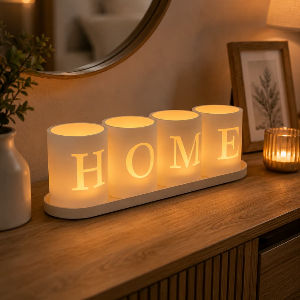 Decoração Sala Home Suporte para Velas Led Decoração para Sala Quarto Luz Ambiente Moderno Aconchegante Premium