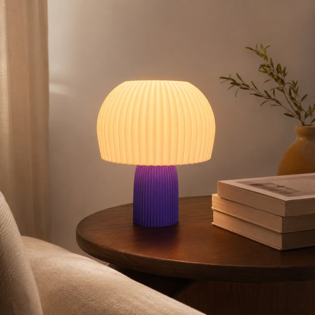 LUMINÁRIA DE MESA COGUMELO CANELADO