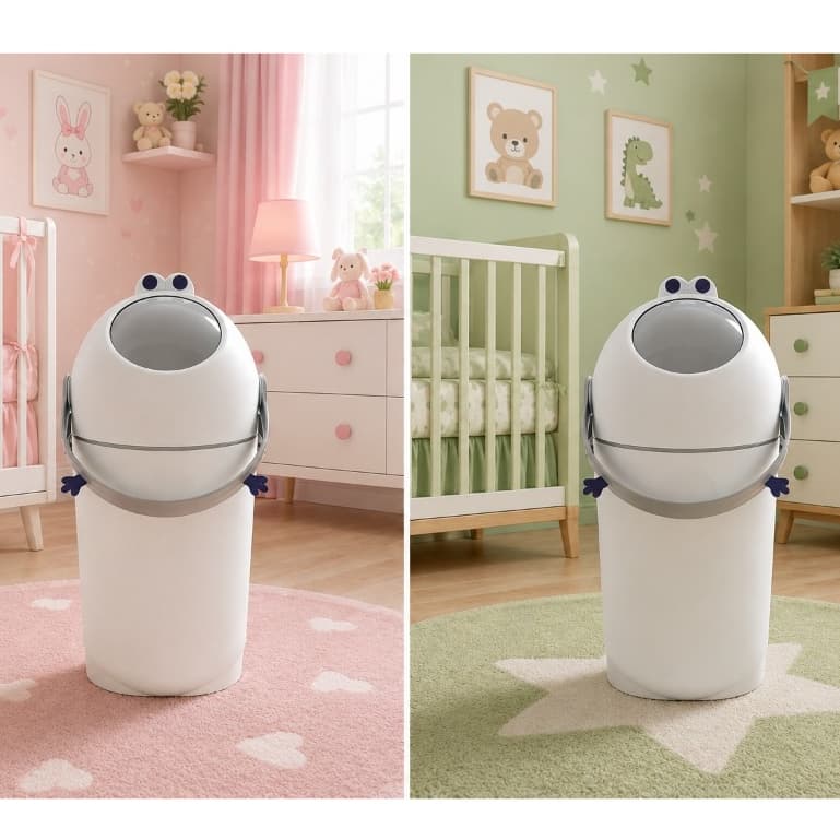 Lixeira para Fraldas Rister Baby Sapinho – 10L com Tampa e Vedação Anti-Odor