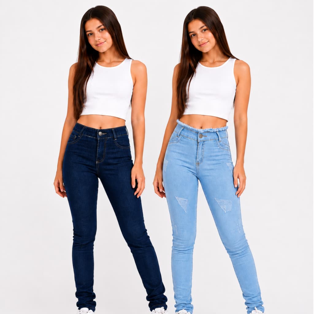 calça jeans feminina slim  juvenil com lycra do 10 ao 16