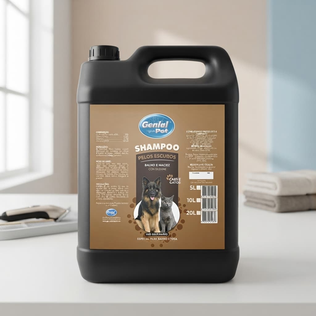 Shampoo Pelos Escuros 5L Genial Pet para Cães e Gatos