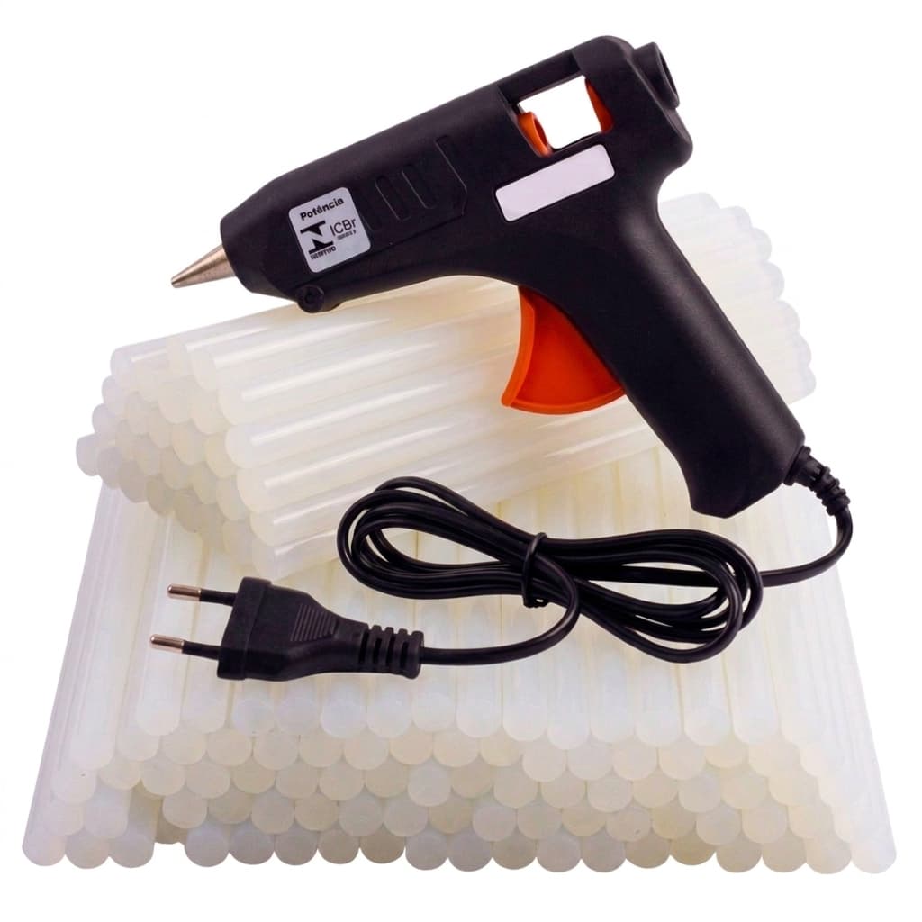 Pistola Bivolt Cola Quente 110V 220V Profissional Revólver Artesanato Escolar Escritório Multiuso