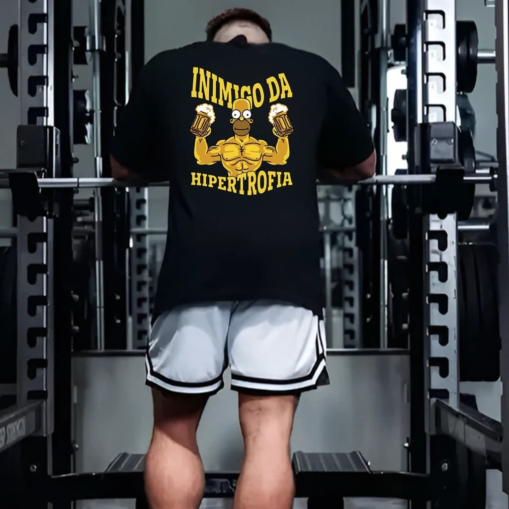 Camiseta Oversized Academia Musculação Inimigo Hipertofria Grande Streetwear 100% Algodão Envio Rapido