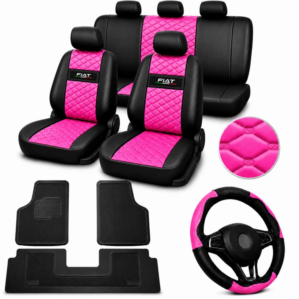 kit Capa de Banco Tecido couro Grosso Automotivo Carro Palio Uno Siena Argo Cronos Punto Idea tapete