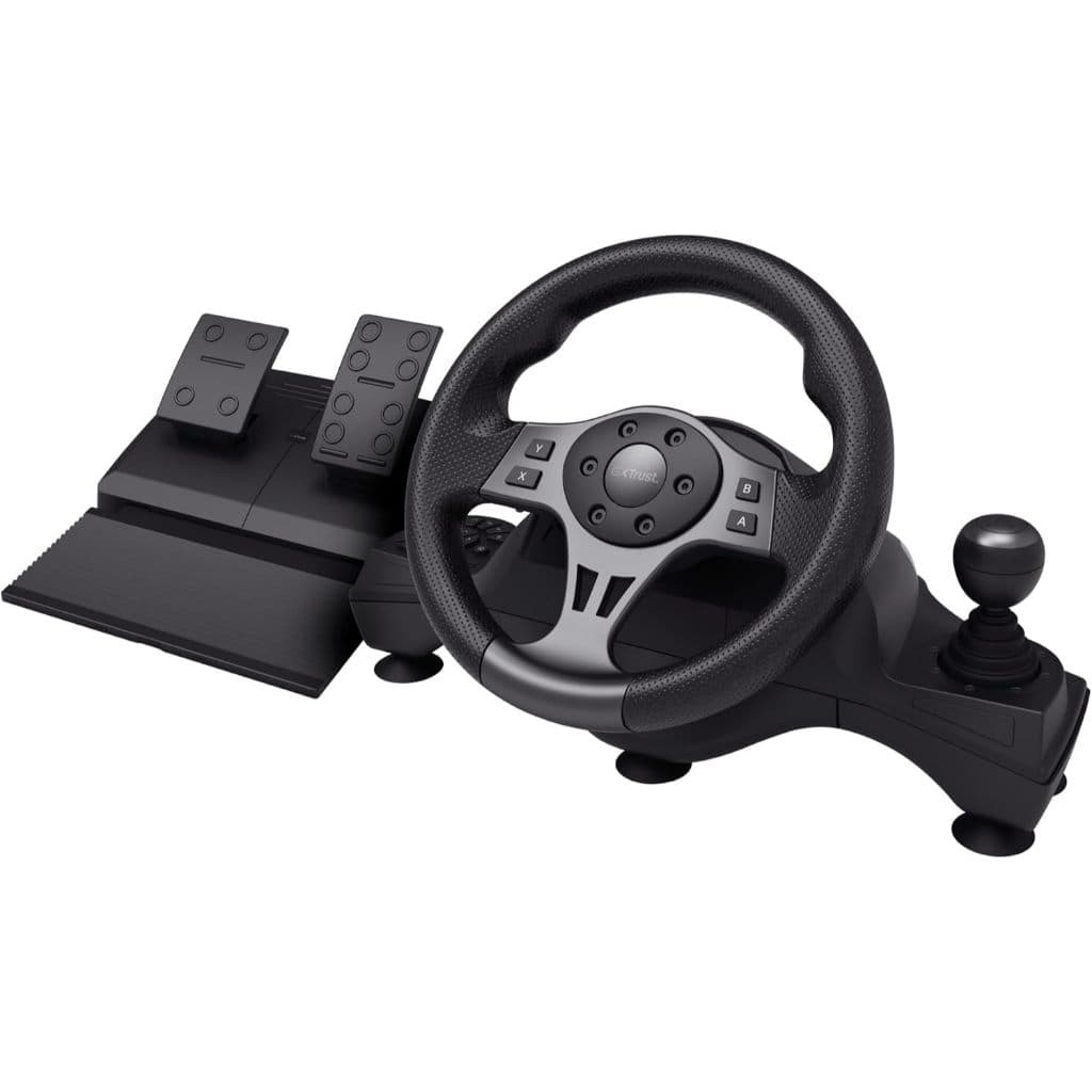 Volante Gamer com Pedais e Vibração – Compatível com PC, PS4, Xbox Series X/S, Xbox One e Switch, Giro 270°/900°