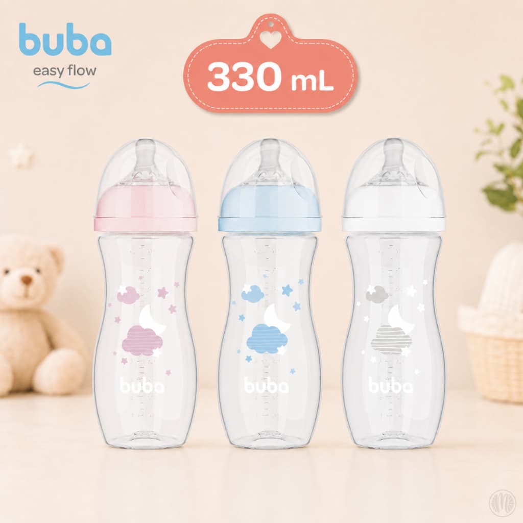 Mamadeira Buba Easy Flow Anticólica 330mL Nuvem