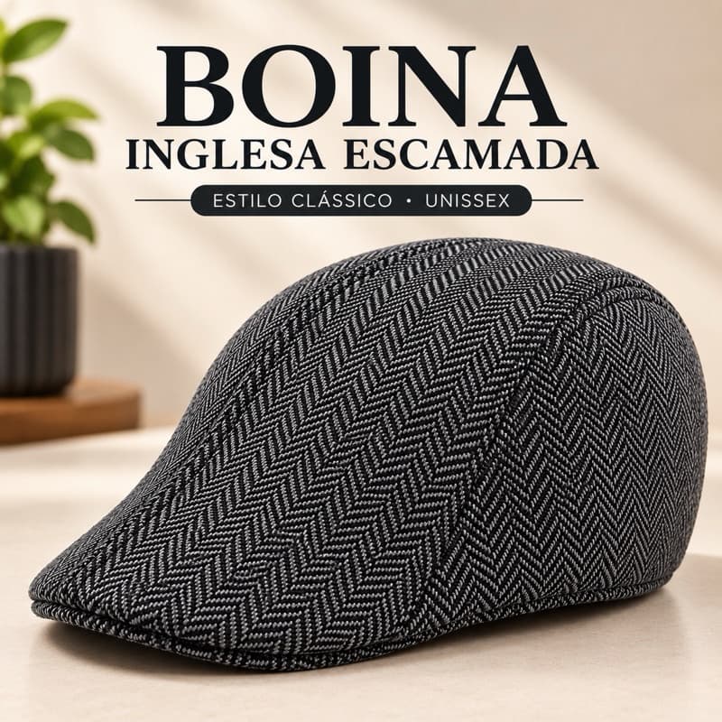 Boina Masculina Inglesa Escamada Jornaleiro Peaky Blinders Clássica