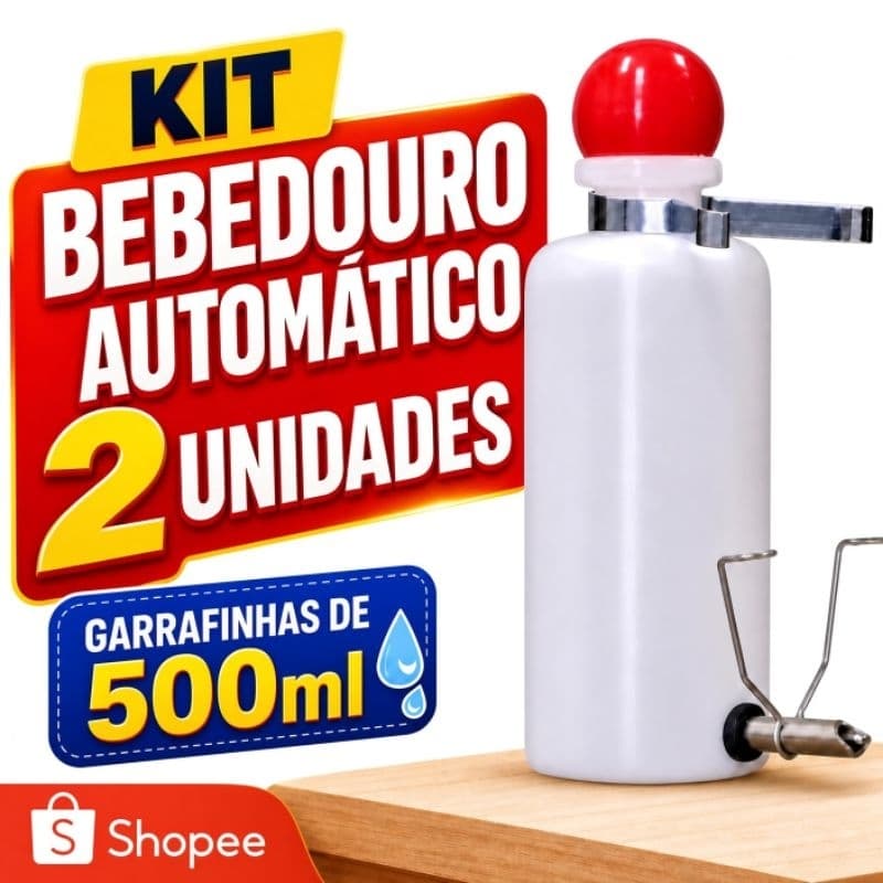 Kit 2 Bebedouros Automático Tipo Garrafinha (500ml)