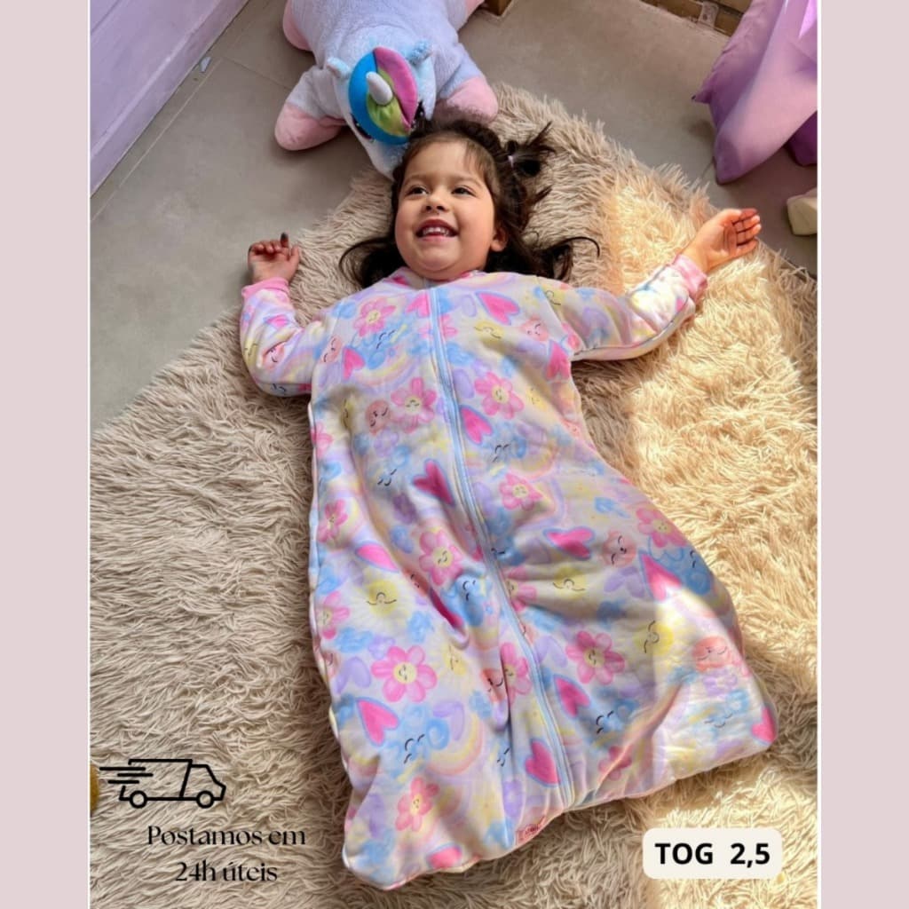Saco de Dormir com Mangas Acolchoado 0 a 18 Meses Edredom Infantil Forrado Antiasfixia Meia Estação Bebê