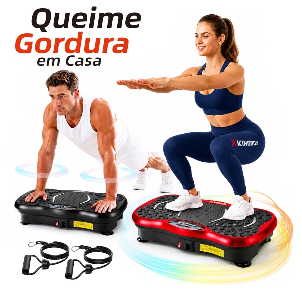 Plataforma Vibratória Fitness, Emagrecimento, Massagem nos Pés, Motor Potente, Bivolt 110V/220V, Treino em Casa