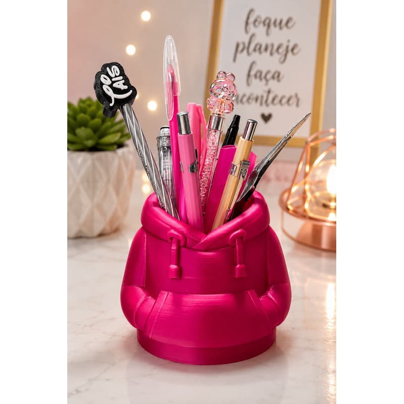 Porta Lápis Porta Canetas Moletom Organizador de Mesa Decorativo Escritório Home Office Mesa Escritório