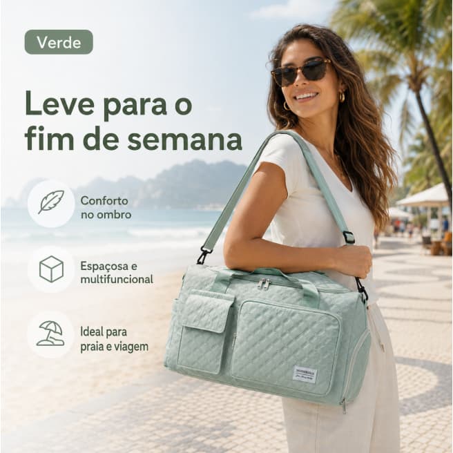 Bolsa de Viagem Grande Capacidade Leve, Bolsa Academia Separação Úmido/Seco com Compartimento para Sapatos