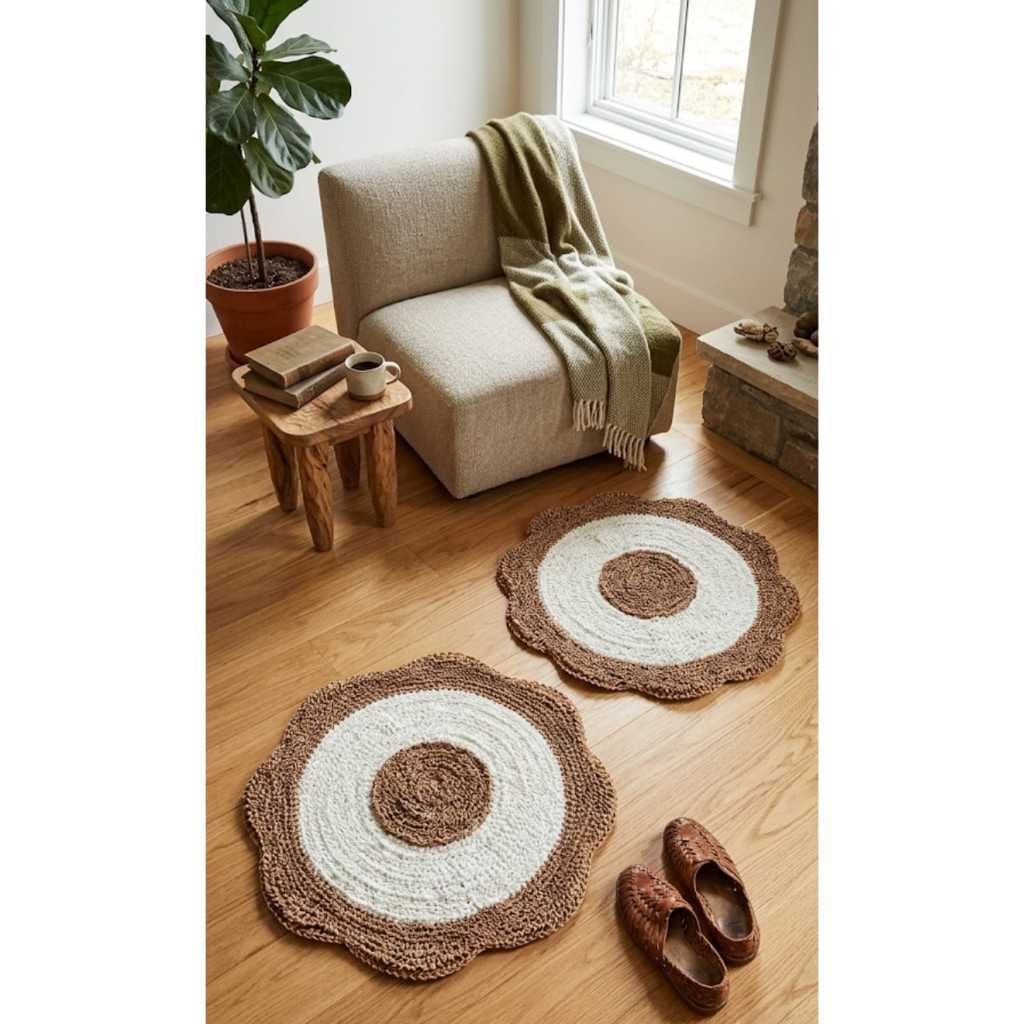 Kit 2 ou 1 Unidade Tapete Frufru Modelo Flor 60cm varias cores para deixar sua casa bem decorada