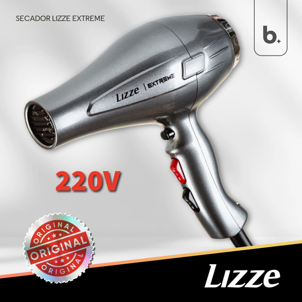 Secador de Cabelo Profissional Lizze Extreme 220V - Potência 2400W, Leve, Reduz a Exaustão