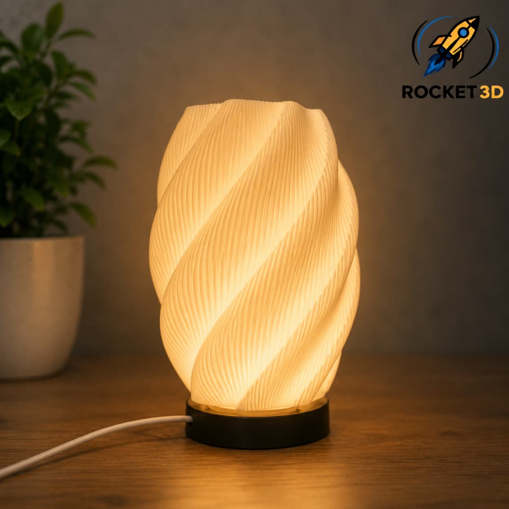 Luminária Espiral 3D Decorativa LED Luz Ambiente Abajur de Mesa USB