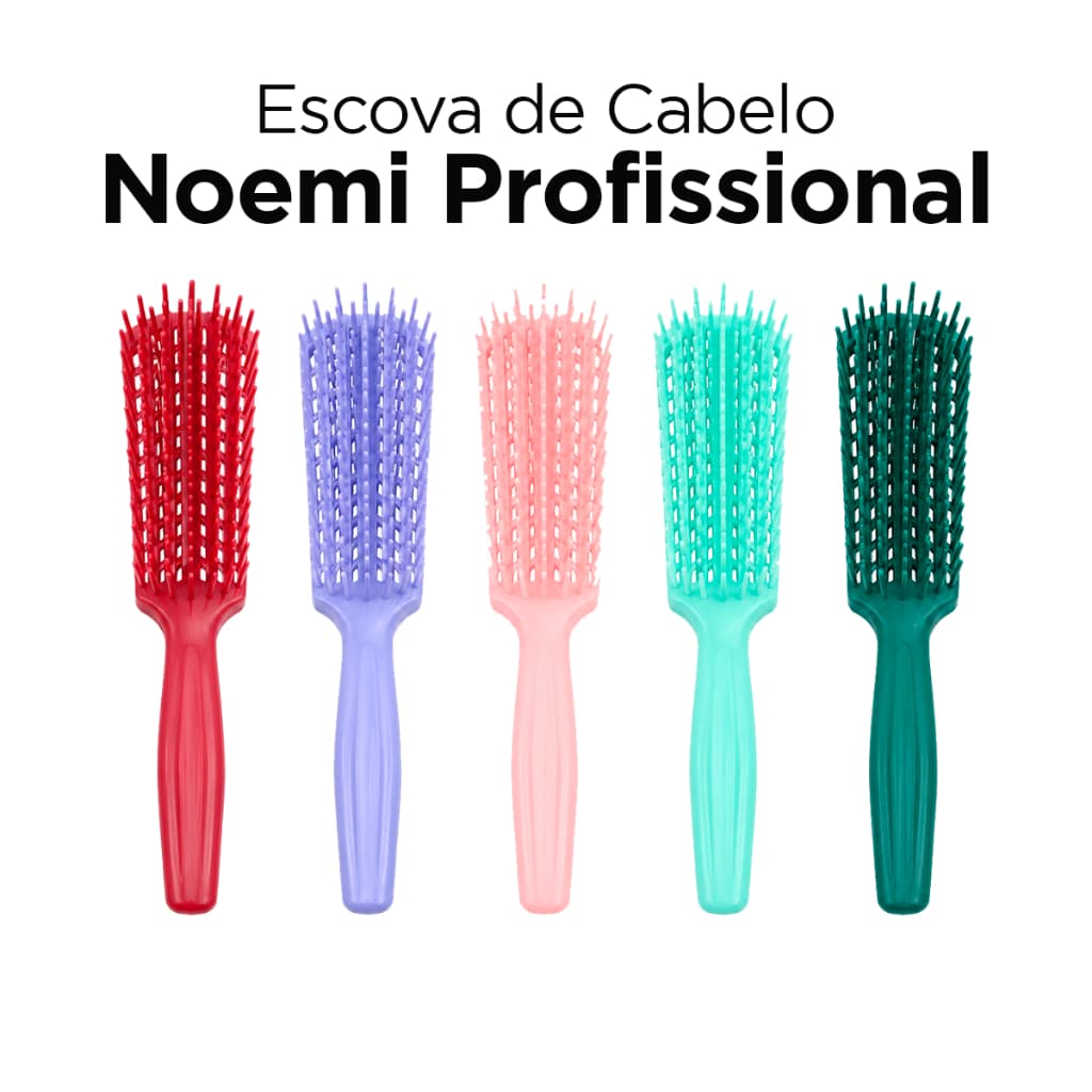 Escova de Cabelo Noemi Profissional Almofadada Kit com 1 2 e 3 Unidades Salão Atacado