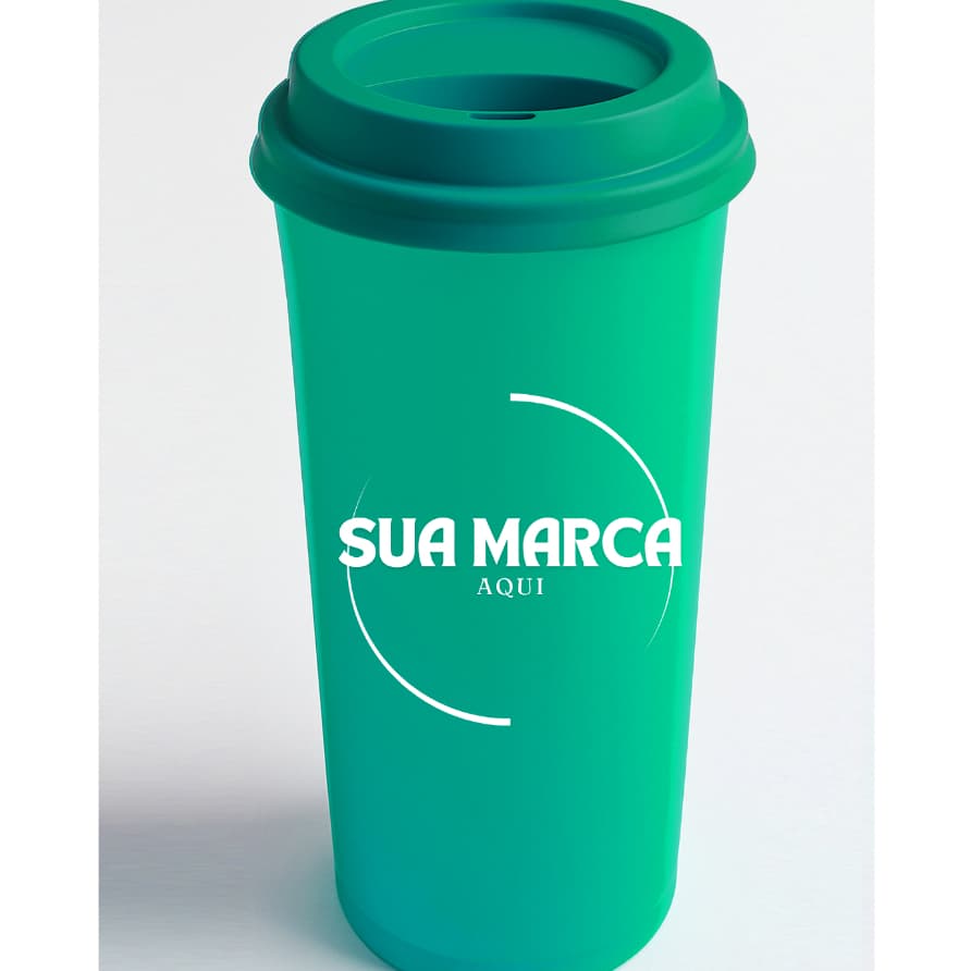 kit 25 copos ecologic 600 ml com tampa bucks Personalizado 1 cor