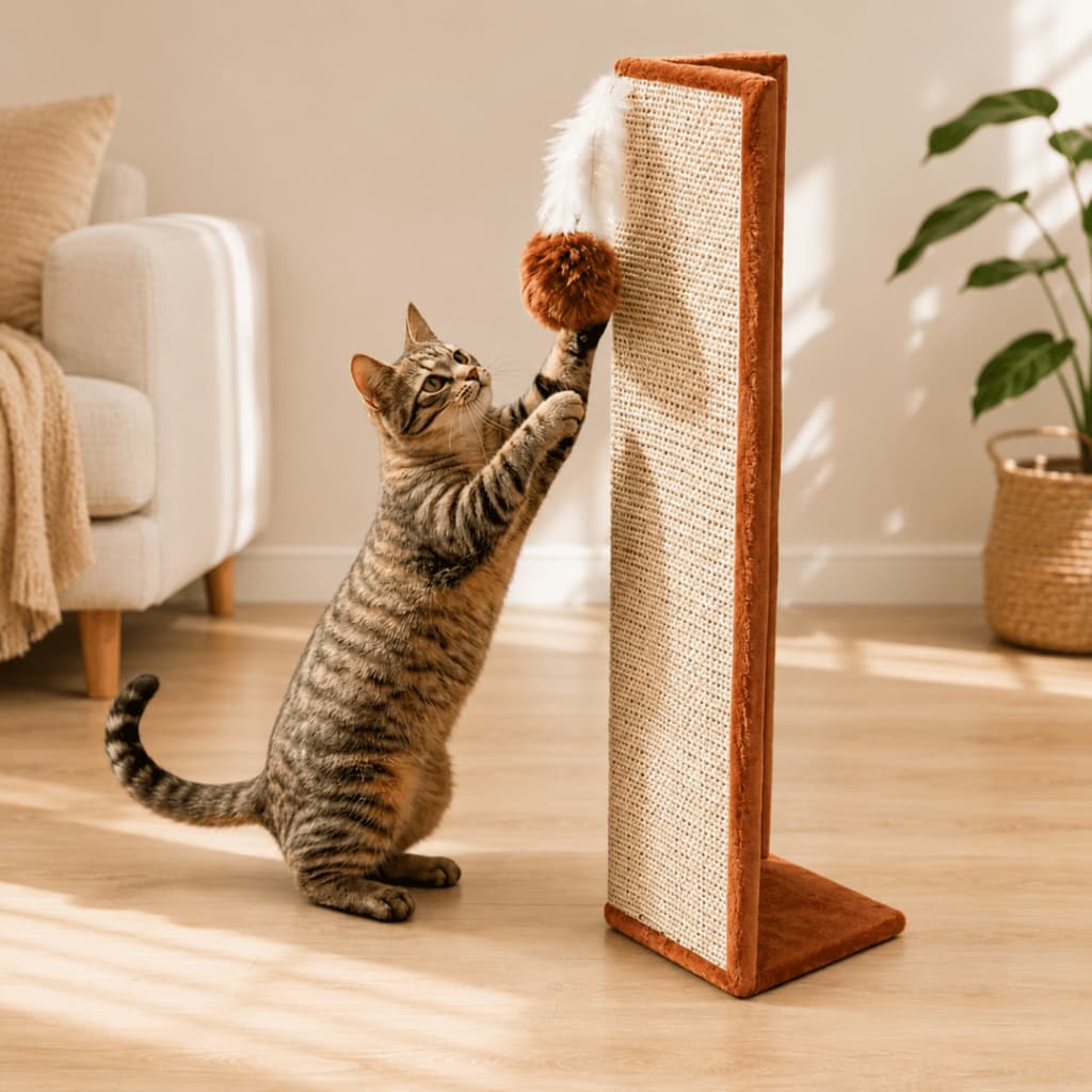 Arranhador Premium Para Gato Protetor Canto Sofá Cama Sisal Brinquedo Pet Antirrisco Interativo Gatos Filhote Adulto