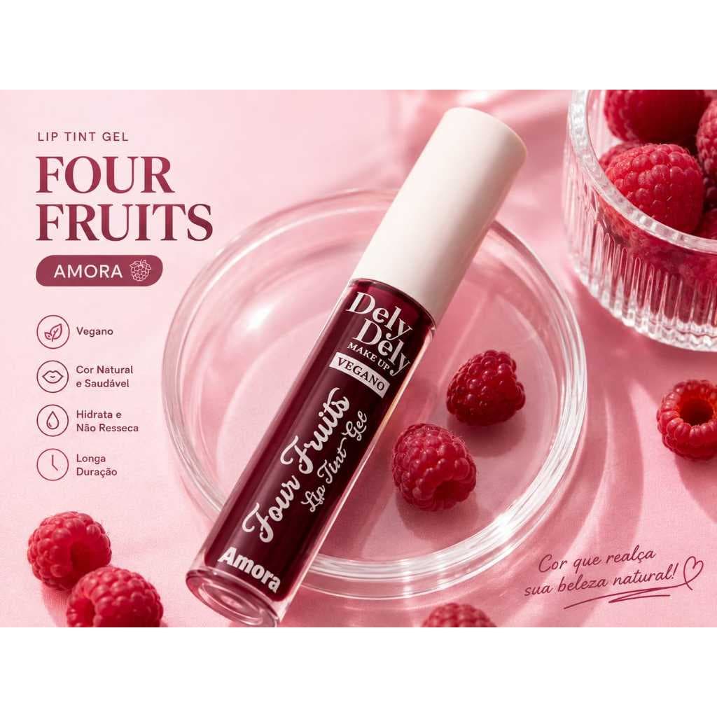 Four Fruits Lip Tint Gel Amora Dely Dely