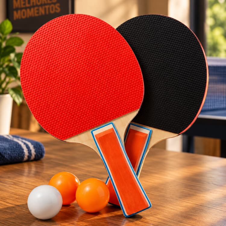 Kit Tênis De Mesa 2 Raquetes + 3 Bolinhas Ping Pong ENVIO IMEDIATO