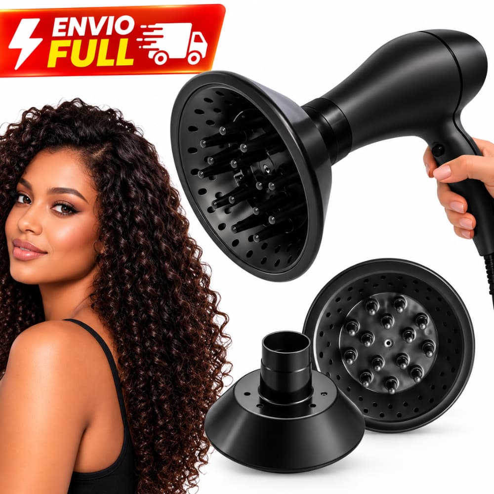Difusor Universal Profissional para Secador Cabelo Cacheado Ondulado Crespo Define Cachos Volume Anti Frizz Finalizador