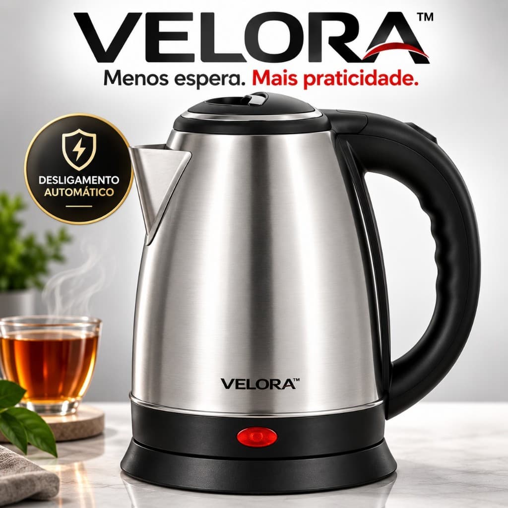Chaleira Elétrica Inox Velora com Desligamento Automático