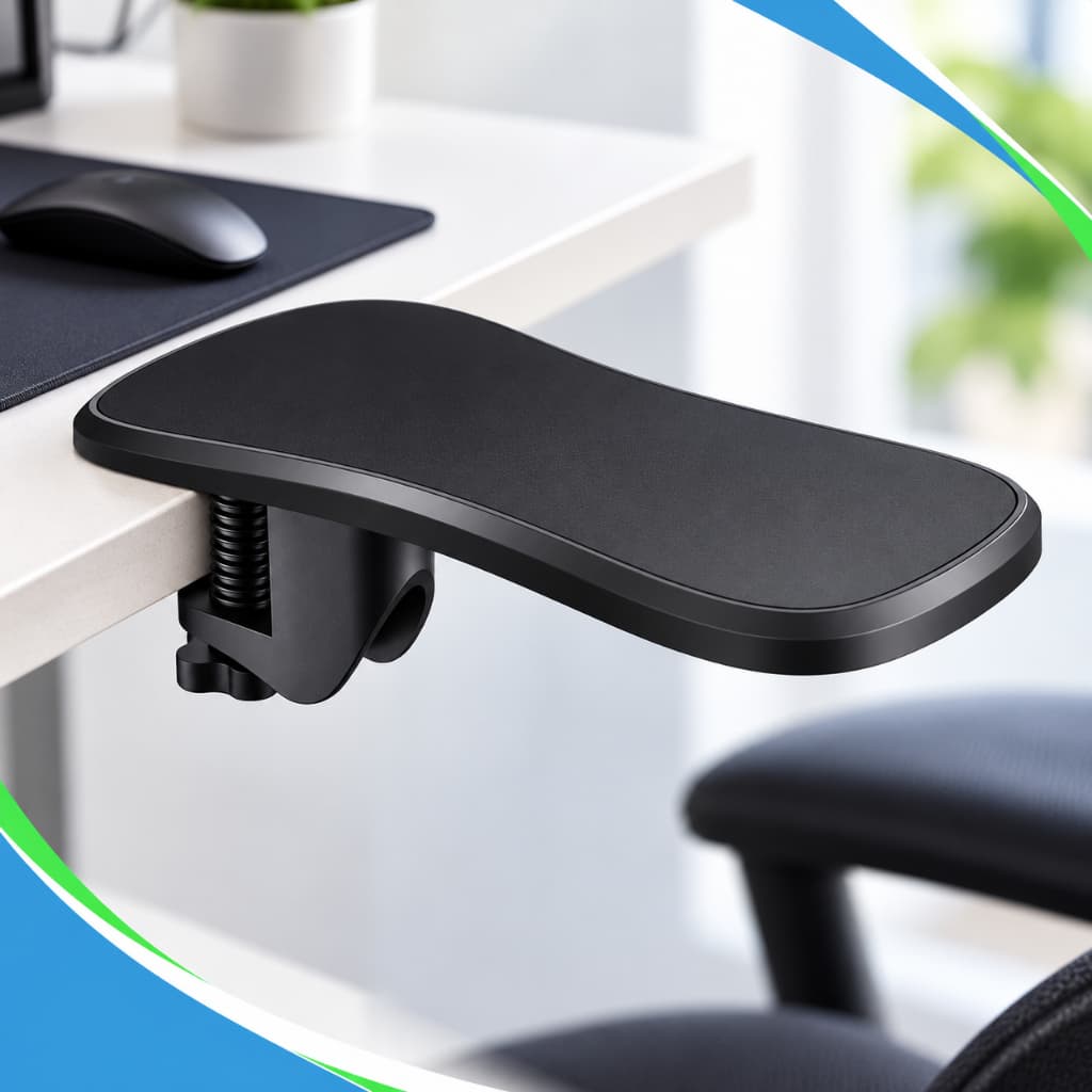 Apoio Ergonômico Para Computador Notebook Braço Apoio Ergonômico Confortável Fixação Mesa Descanso Giratório 180°