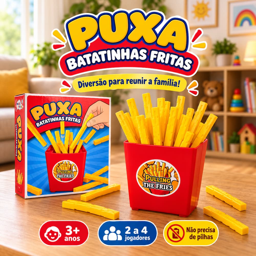 Jogo Infantil Puxa Batatinhas Fritas Surpresa Brincadeira Criança Diversão Para Toda Família