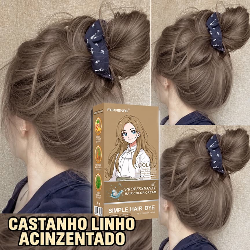 O preenchimento de cabelo branco há muito tempo. A coloração de cabelo não é mais difícil de fazer. Tintura de cabelo, c