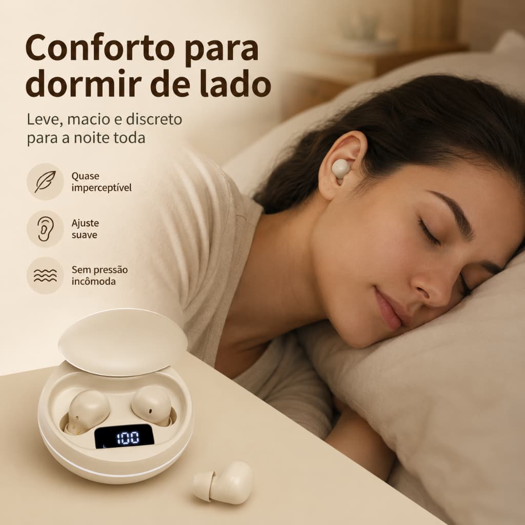 Q20 mini Fone Bluetooth Pequeno e Discreto, Ideal Para Dormir, Bluetooth 5.4, Display Digital e Som Hi-Fi
