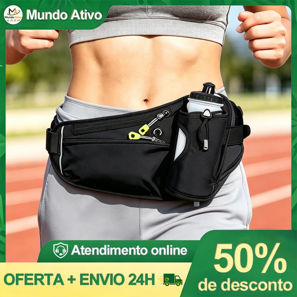 Pochete Esportiva Para Corrida Telefone Com Porta Garrafa Água Caminhada Ciclismo Acessórios