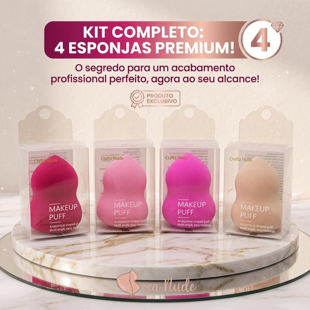 Kit com 4 ou 12 Esponjas de Maquiagem para Base, Corretivo e Contorno | Esponja Macia para Maquiagem | Cores Sortidas