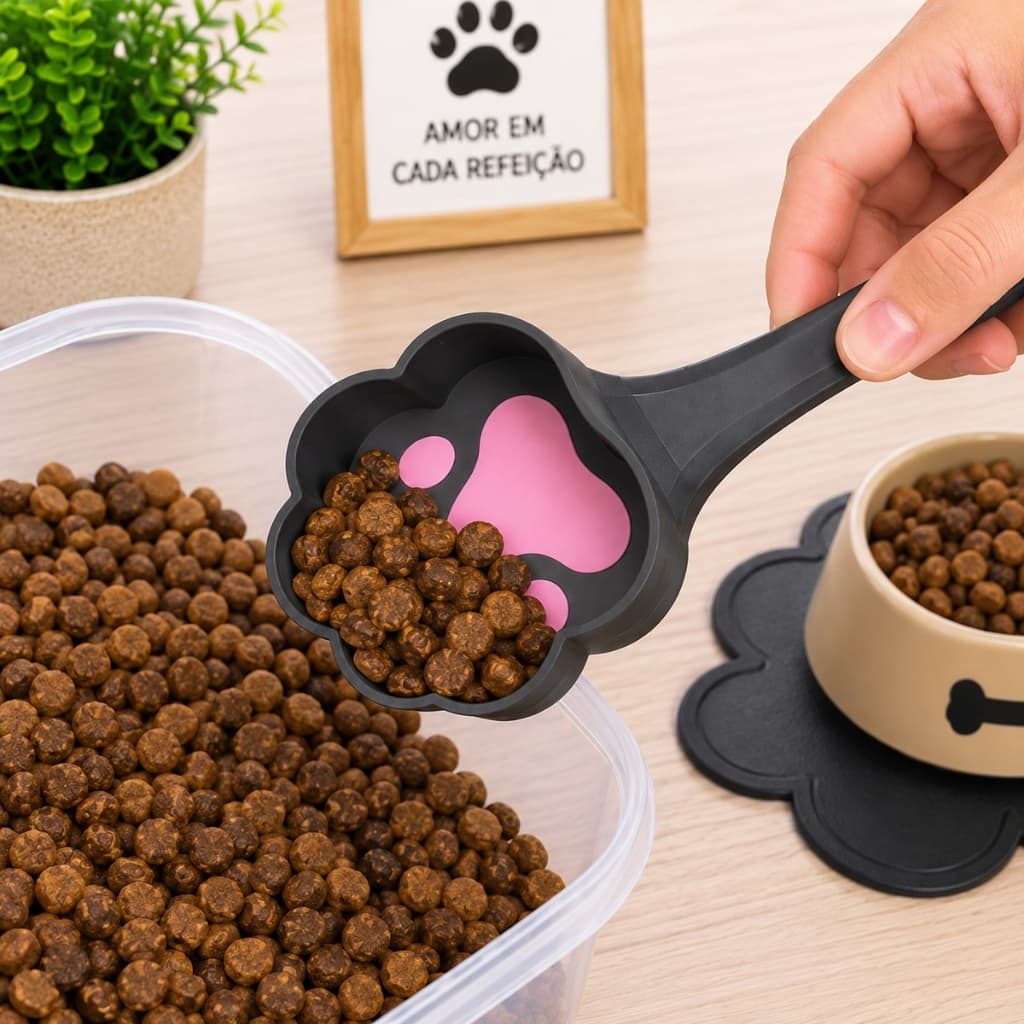Colher Medidora para Ração Pet - Pá de Patinha dosadora de ração Impressão - 3D Premium Cães Gato