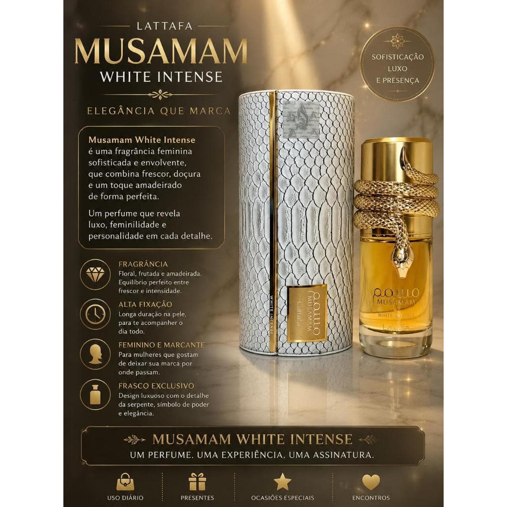 Lattafa Musamam White Intense Feminino 100ml Eau de Parfum