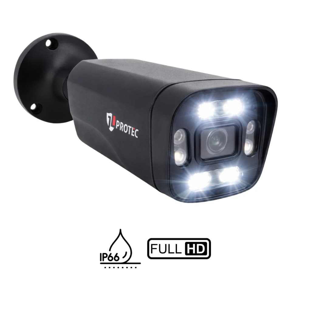 Câmera Externa Starlight Bullet 1080P Full HD MultiHD IP66 Preta Visão Noturna Colorida até 45m
