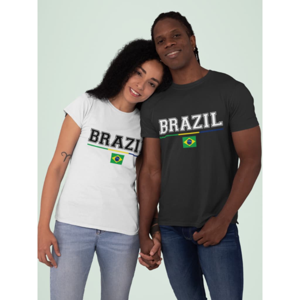 Camiseta T-Shirt Brasil Copa PEÇA AVULSA Torcedor Casal Brazil BR Torcida Camisetas 100% Algodão Gola Redonda Unissex