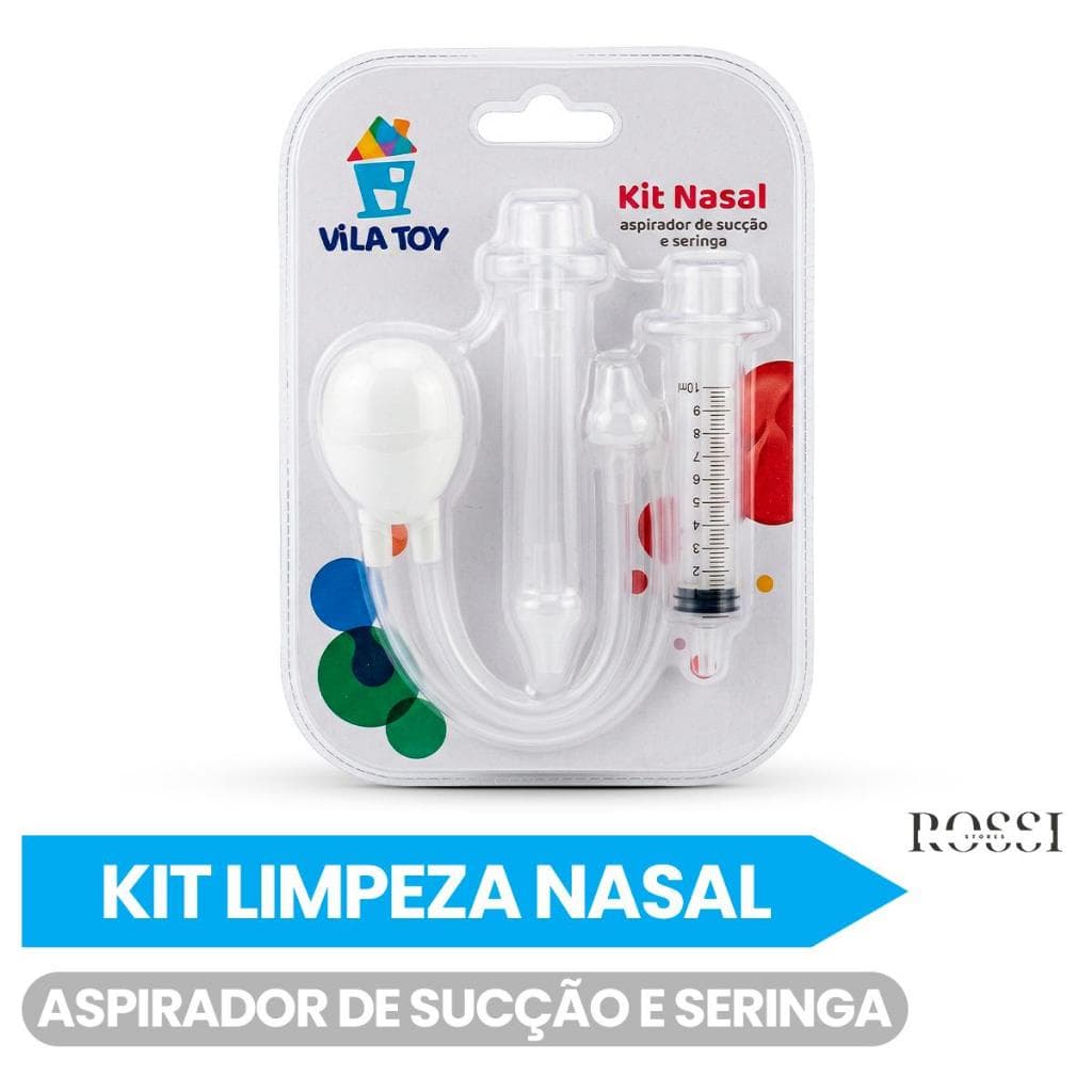 Kit Lavagem Nasal Bebê e Infantil Aspirador + Seringa