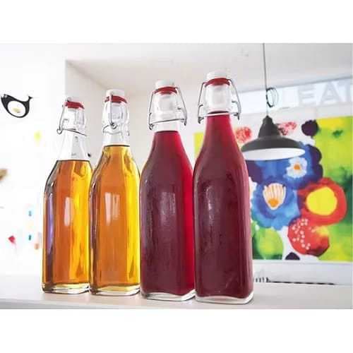 Garrafas De Vidro E Tampa Hermética 500ml Cor Transparente