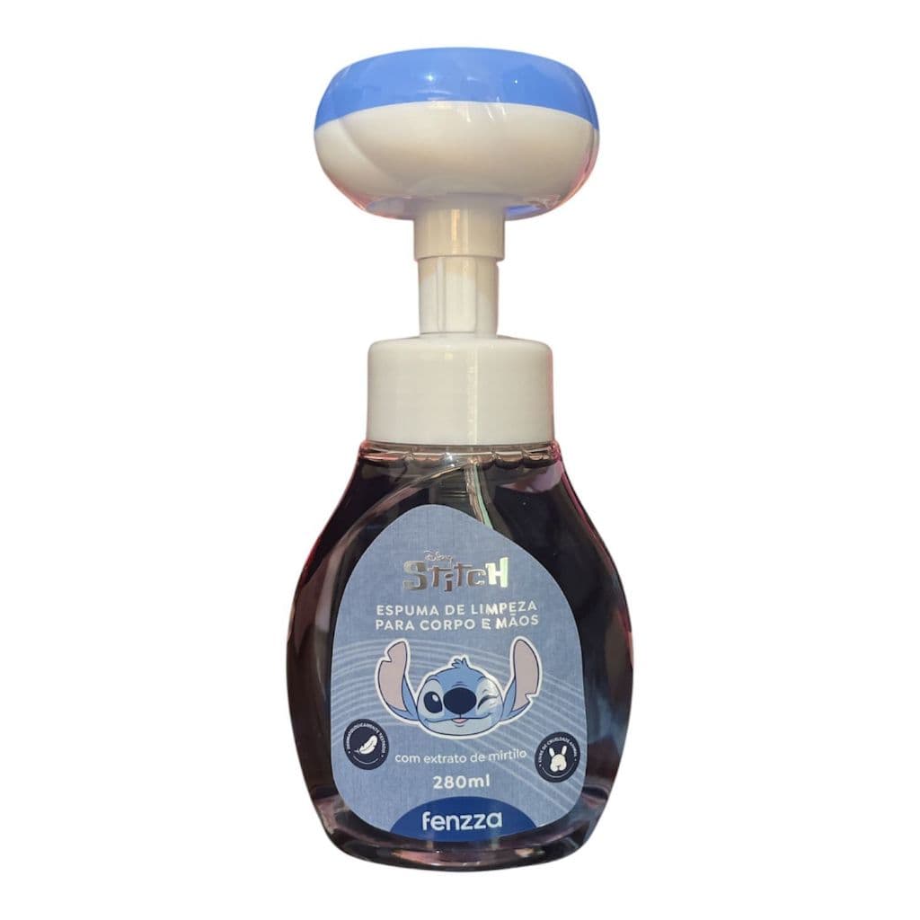 Espuma de Limpeza Corpo e Mãos Stitch Fenzza -- Limpeza Suave e Refrescante.