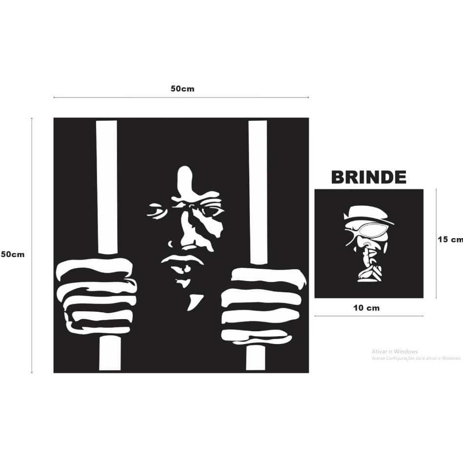 Adesivo Racionais Rap Gueto  50x40cm + brinde 15x10cm