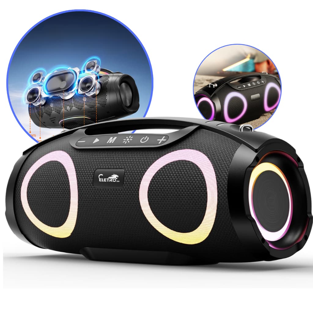 Caixa De Som Bluetooth 300w Graves Potentes Bass Boost Alta Potencia Potatil  Bombox 110V/220V  Aprova  De Água