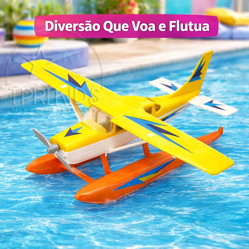 Avião Hidroavião Brinquedo Grande Flutua Água Aeronave Infantil Menino Menina Aviãozinho Flutuante
