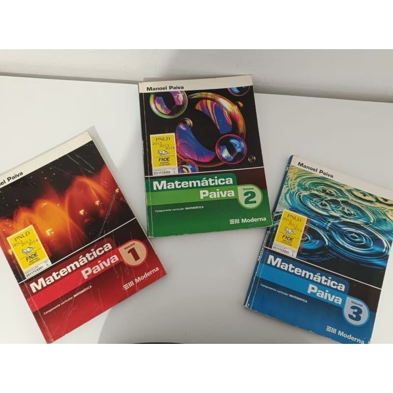 Livros de Matemática Paiva, Volume 1, 2 e 3.