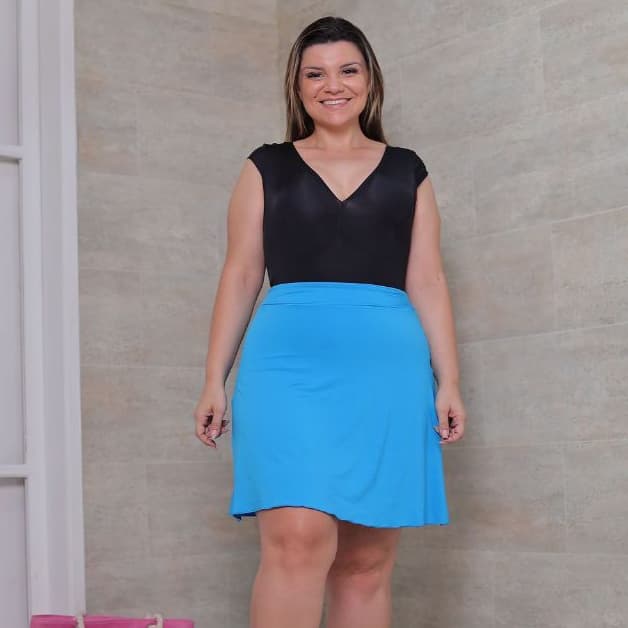 Maiô Vestido Preto com Saia Removìvel Colorida - Moda Praia Evangélica