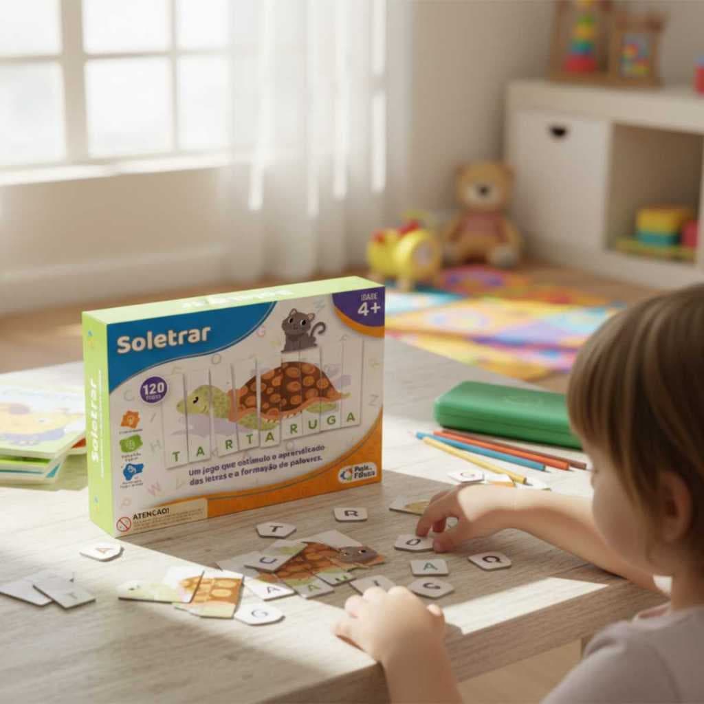 Jogo Brincar Aprender Soletrar 120 Peças Pais Filhos Animais