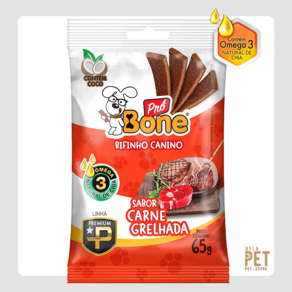 Bifinho Sabor Carne Pró Bone - Petisco 65g